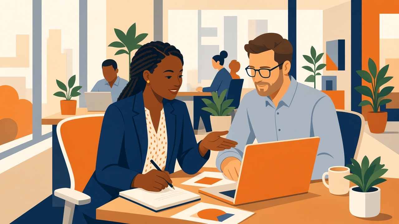 One-to-one Grok training at a desk